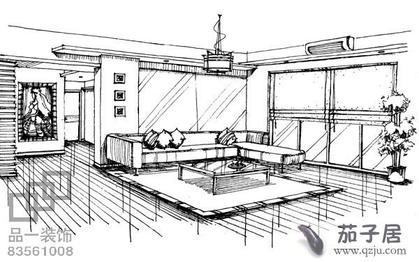 室内客厅手绘效果图